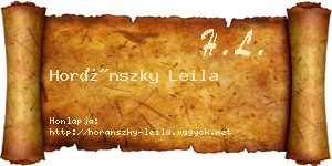 Horánszky Leila névjegykártya